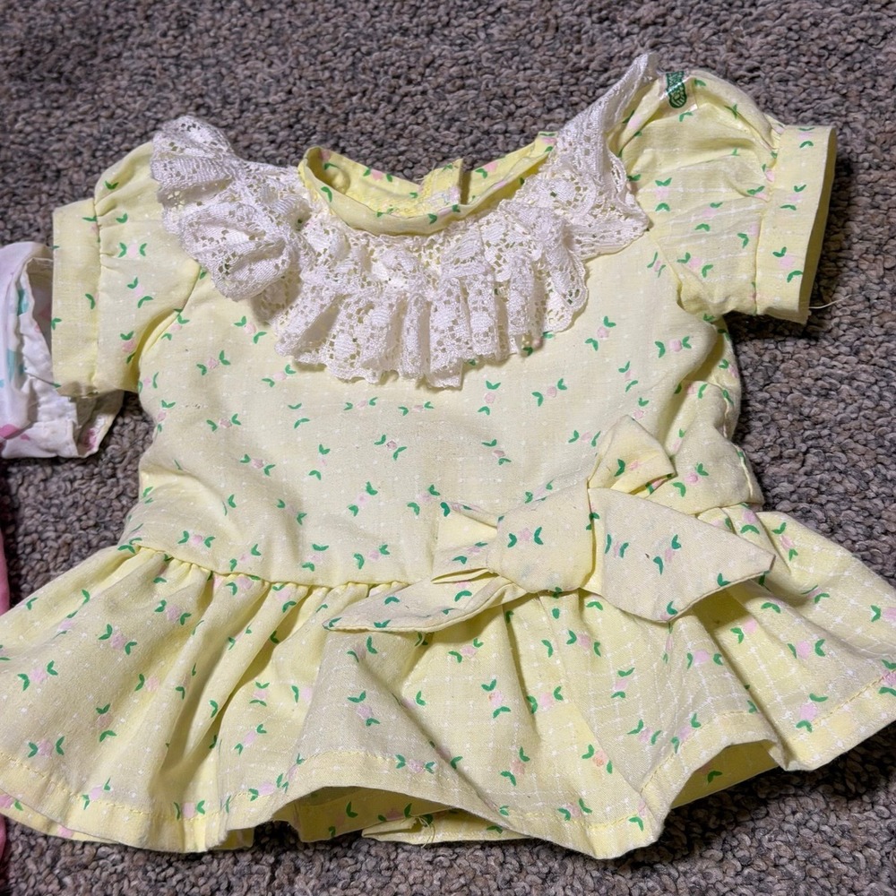 Vintage Cabbage Patch Kids Doll Clothes Lot 3 Outfits Dress Romper Bloomers - Picture 3 of 4
